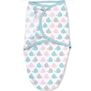 SwaddleMe wrappable baby swaddle blanket small/med used whale 7-14lb
